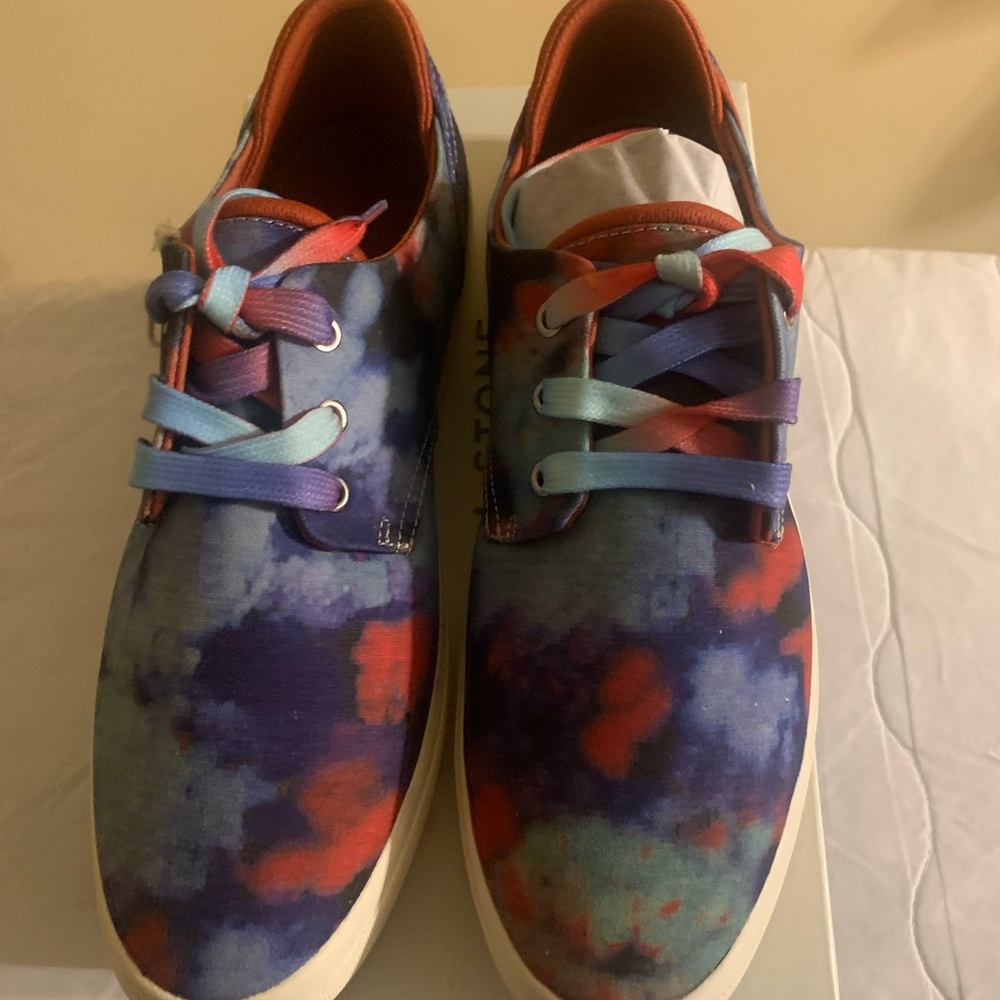 Sun + Stone Men's Kiva Lace-Up Core Sneaker Blue/Green Tie Dye 12M